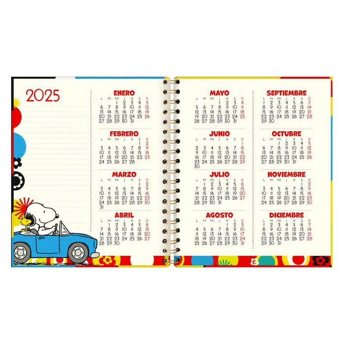 Agenda Diaria 2025 Espiral Snoopy