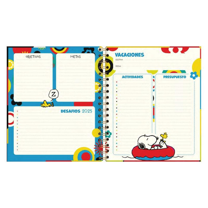 Agenda Diaria 2025 Espiral Snoopy