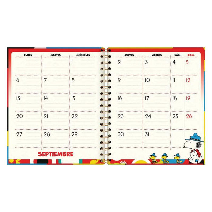 Agenda Diaria 2025 Espiral Snoopy