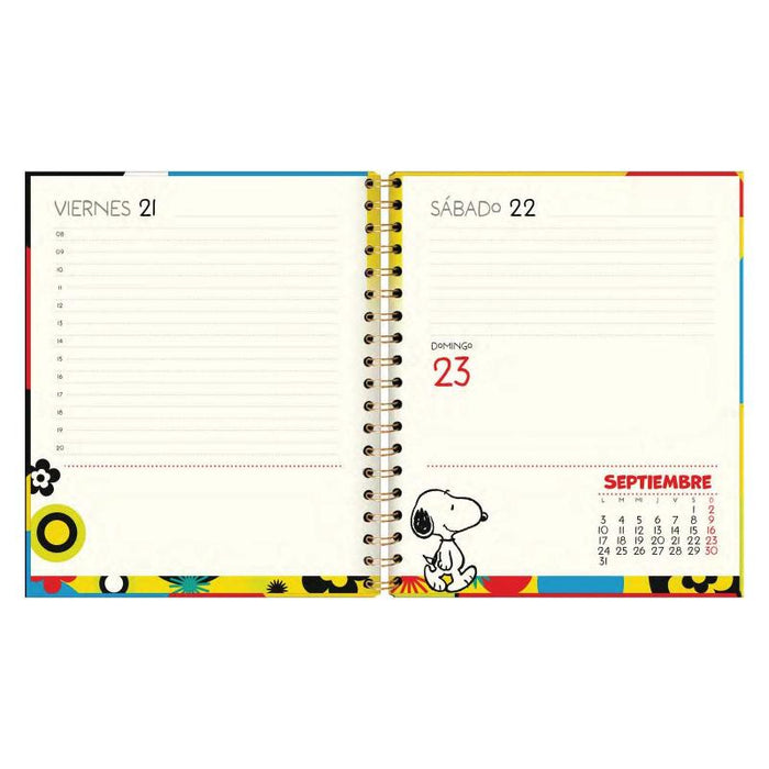 Agenda Diaria 2025 Espiral Snoopy