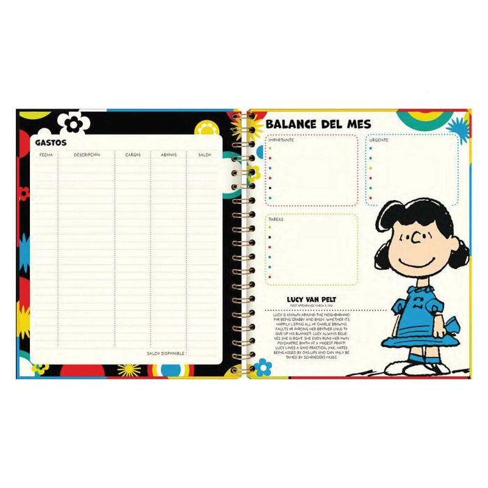 Agenda Diaria 2025 Espiral Snoopy