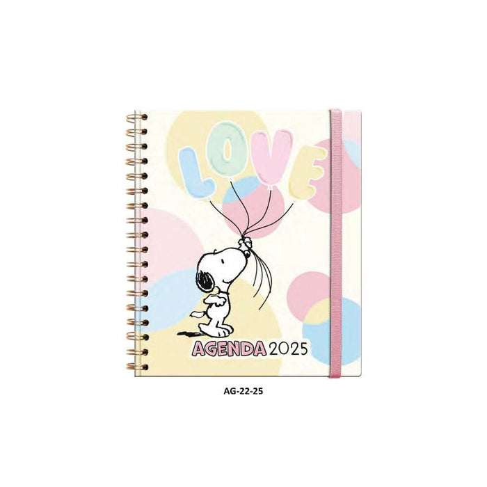 Agenda Semanal 2025 Espiral Snoopy Pastel