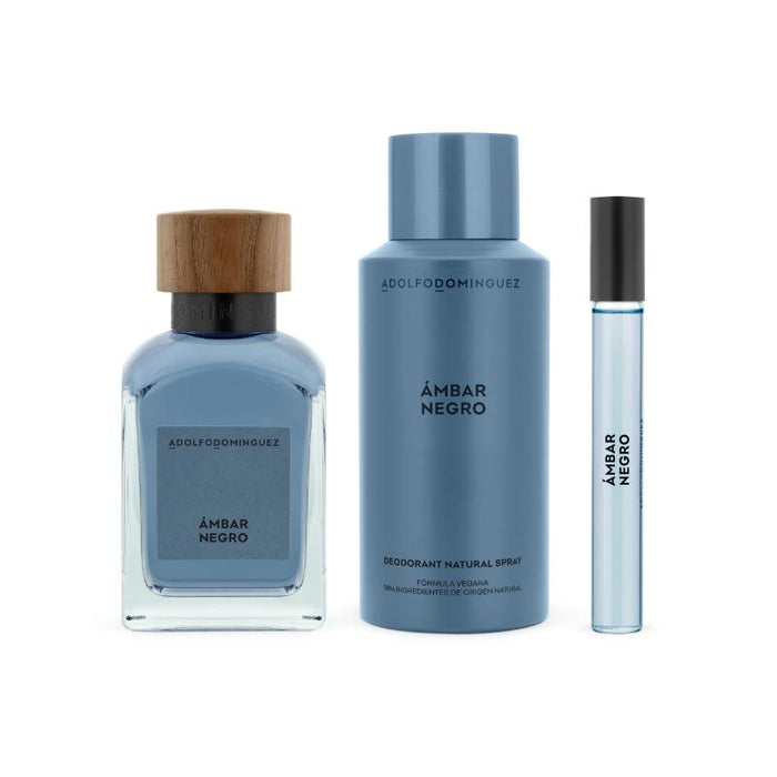 Adolfo Dominguez Ambar Negro Edp120Ml + Deo 150Ml +10 Ml