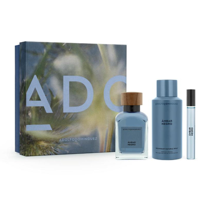 Adolfo Dominguez Ambar Negro Edp120Ml + Deo 150Ml +10 Ml