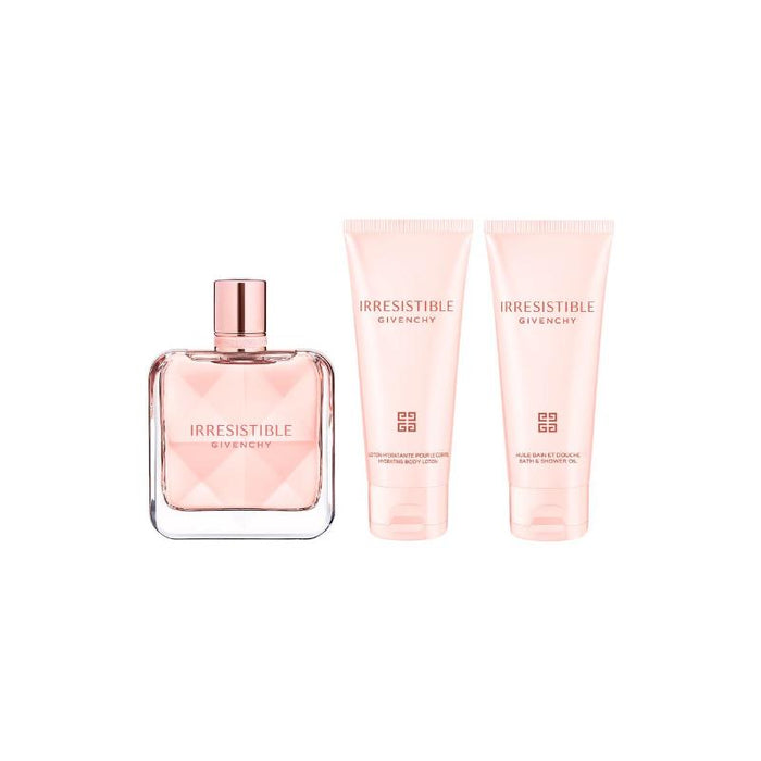 Givenchy Set de fragancia femenina Irresistible Eau de Parfum 80 ml + Loción corporal hidratante75 ml + Gel de ducha perfumado 75 ml