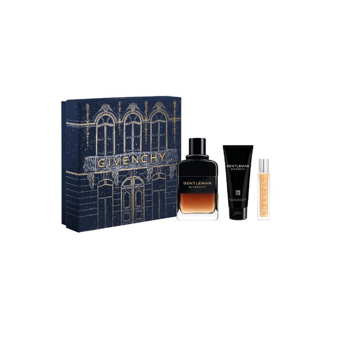 Givenchy Set de fragancia masculina Gentleman Givenchy Eau de Parfum Réserve Privée 100 ml + Shower Gel 75 ml+ Perfumero de viaje 12.5  ml