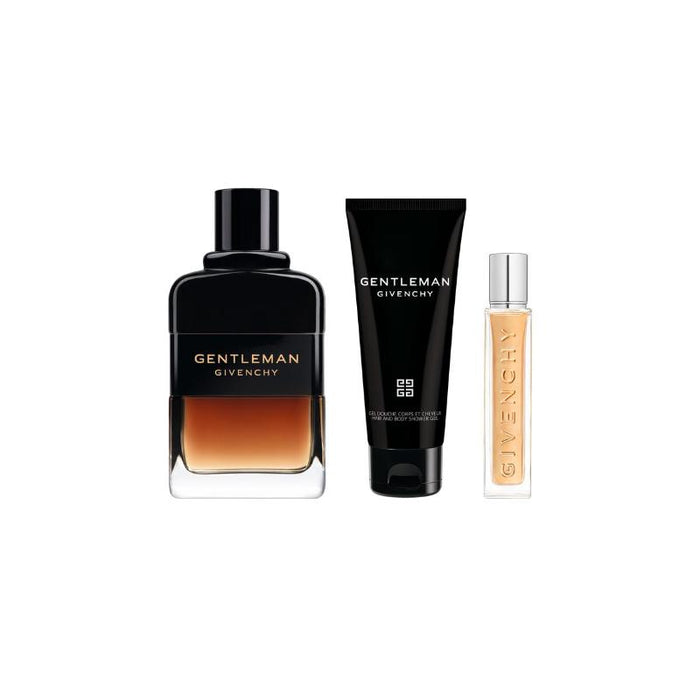 Givenchy Set de fragancia masculina Gentleman Givenchy Eau de Parfum Réserve Privée 100 ml + Shower Gel 75 ml+ Perfumero de viaje 12.5  ml