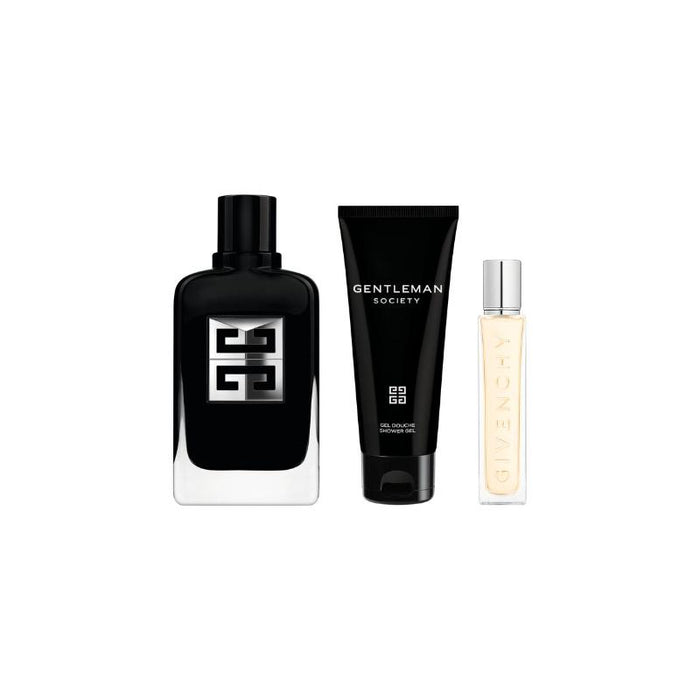 Givenchy Set de fragancia masculina  Gentleman Society Eau de Parfum 100 ml, + Gel de ducha para el cabello y cuerpo 75 ml + Perfumero de viaje en spray 12.5 ml