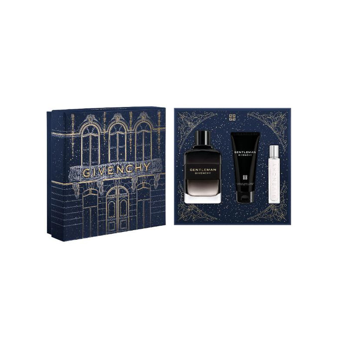 Givenchy Set de fragancia masculina Gentleman Givenchy Eau de Parfum Boisée 100 ml + Shower Gel 75 ml+ Perfumero de viaje 12.5  ml