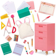 Archivador Escolar Rosa con Útiles – Set para Muñeca de 18” - Farmacias Arrocha