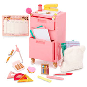 Archivador Escolar Rosa con Útiles – Set para Muñeca de 18” - Farmacias Arrocha