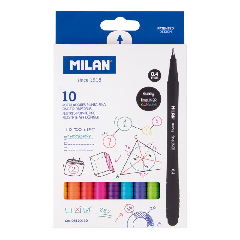 Milan Caja 10 Rotuladores Sway Fineline 0.4 - Farmacias Arrocha