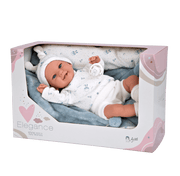 Muñeca con peso Elegance 35 cm Babyto estampado azul con manta - Farmacias Arrocha