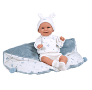 Muñeca con peso Elegance 35 cm Babyto estampado azul con manta - Farmacias Arrocha