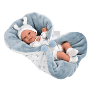 Muñeca con peso Elegance 35 cm Babyto estampado azul con manta - Farmacias Arrocha