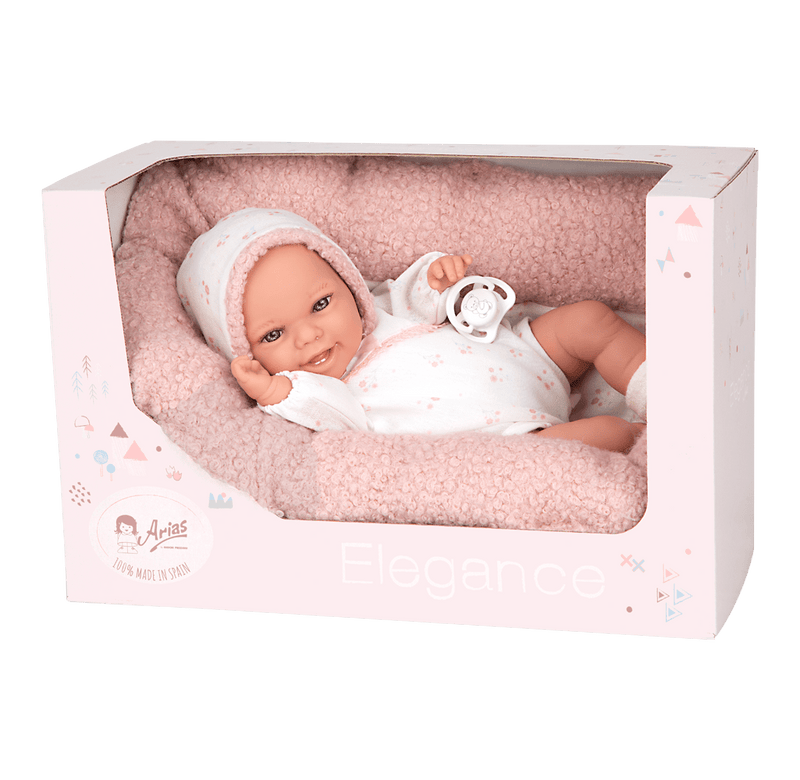 Muñeca con peso Elegance Babyto rosa flores con cojín - Farmacias Arrocha