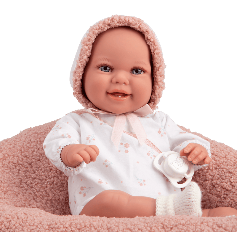 Muñeca con peso Elegance Babyto rosa flores con cojín - Farmacias Arrocha