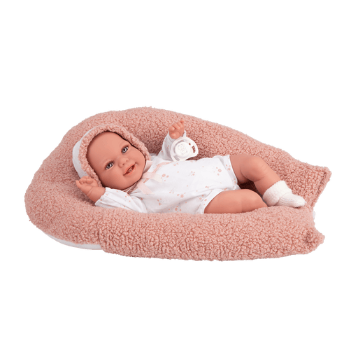 Muñeca con peso Elegance Babyto rosa flores con cojín - Farmacias Arrocha