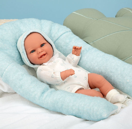 Muñeca con peso Elegance Babyto verde flores con cojín - Farmacias Arrocha