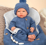Bebé Reborn Alberto azul con saco de dormir - Farmacias Arrocha