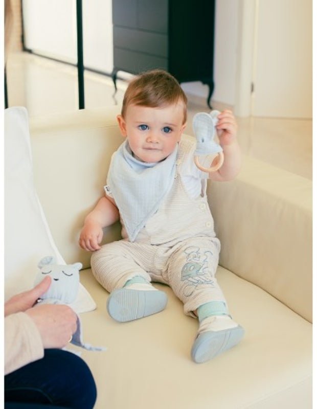 Set Dou Dou+Bandana+Mordedor Muselina Mod Oso Azul - Farmacias Arrocha