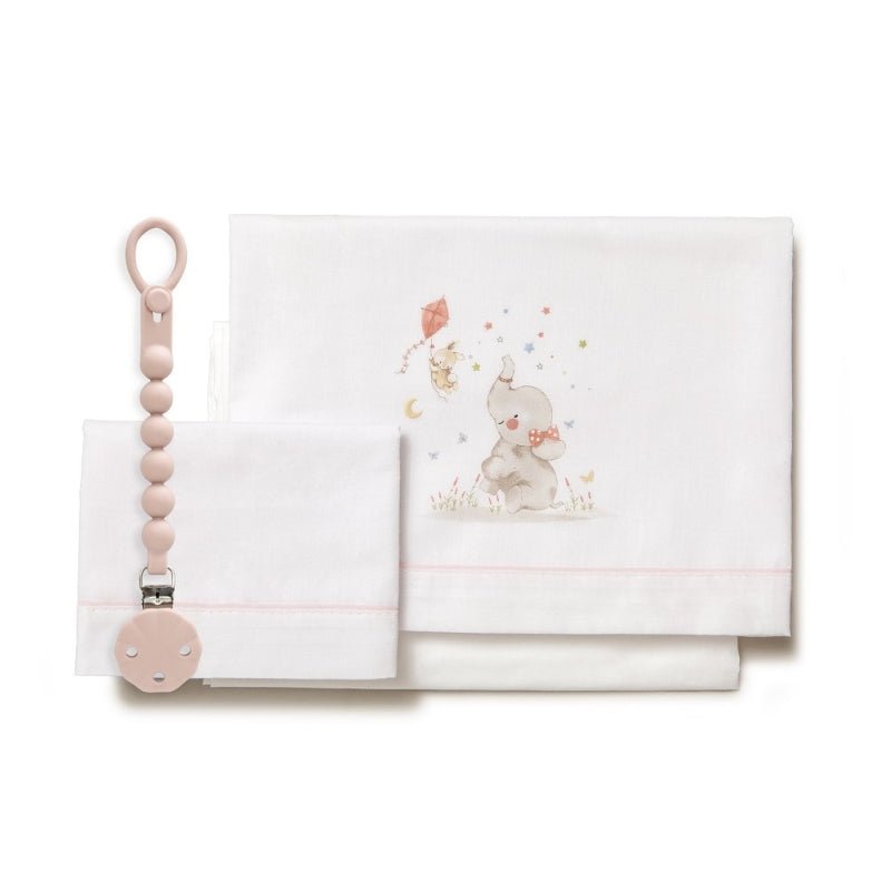 Triptico Cuna y broche Elefante Rosa - Farmacias Arrocha