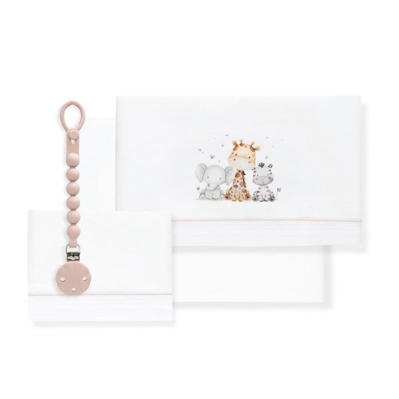 Triptico Cuna y broche Jirafa Rosa - Farmacias Arrocha