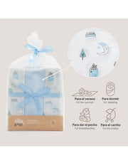 Gasas Bambu 55X70 Mod Moon Pack 3 Azul - Farmacias Arrocha