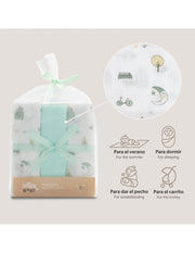 Gasas Bambu 55X70 Mod Moon Pack 3 Menta - Farmacias Arrocha
