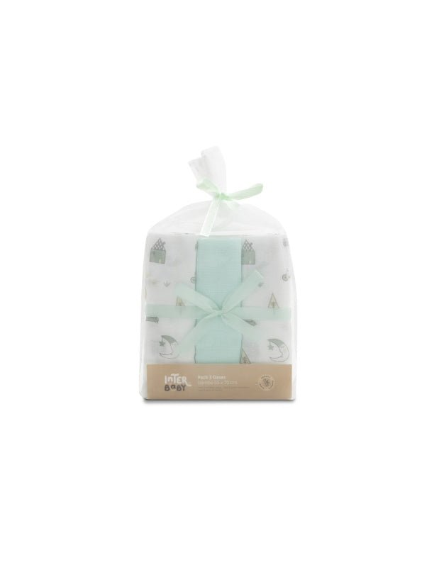 Gasas Bambu 55X70 Mod Moon Pack 3 Menta - Farmacias Arrocha