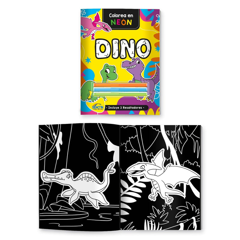 LIBROS DE COLOREAR NEON DINOSAURIOS - Farmacias Arrocha