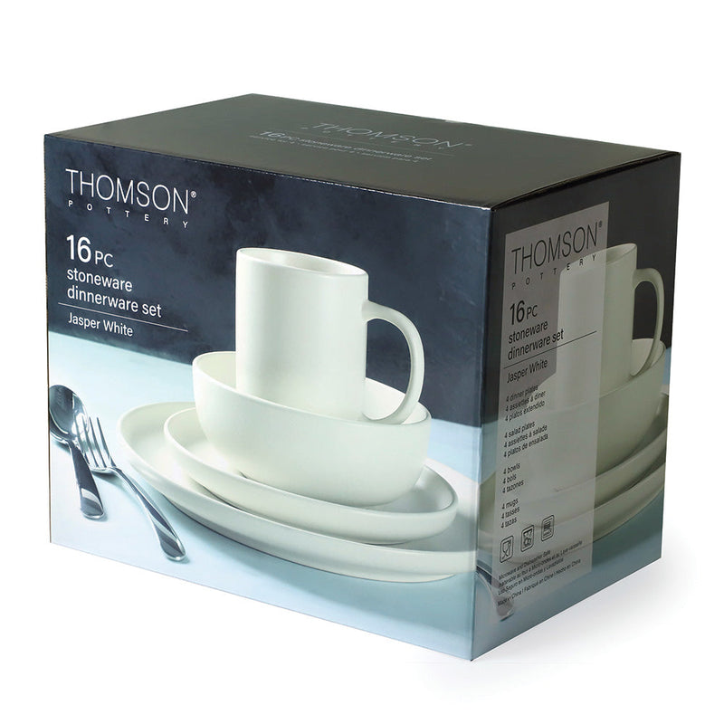 Juego de Vajilla 16 Piezas Para 4 Personas Jasper - White