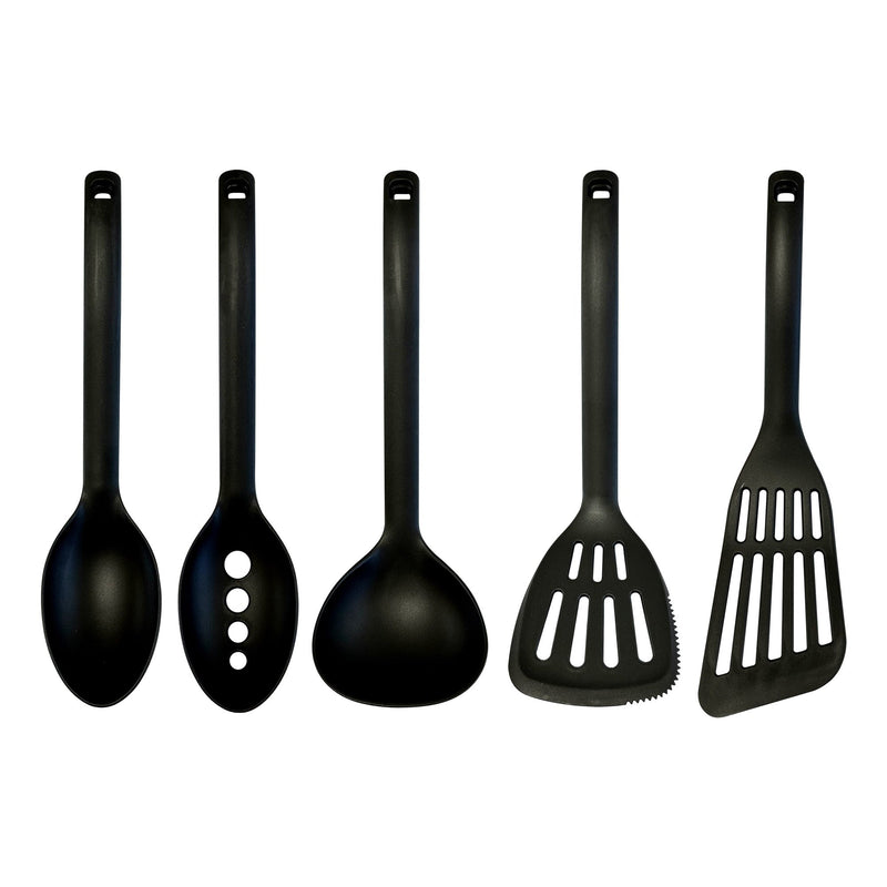 Juego de Utensilios de Cocina de Nailon Negro (Set de 5)