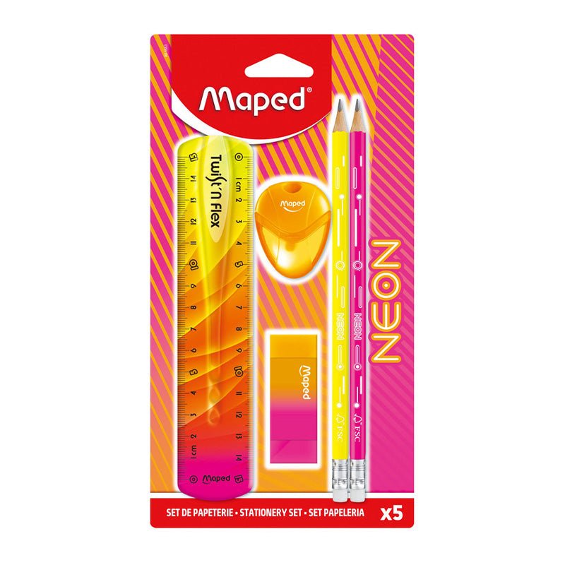 Maped Set De Papeleria Neon 5pzs - Farmacias Arrocha