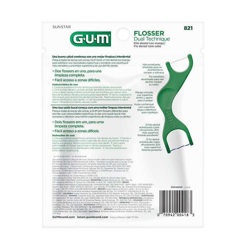 Gum Gum 2 In 1 Flosser Mint 20Ct Lam - Farmacias Arrocha