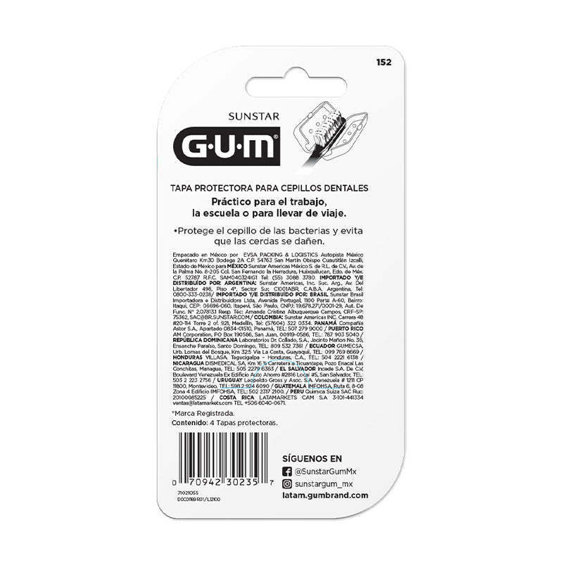 Gum Protectores De Cepillos Antibacterial 4 Colores - Farmacias Arrocha