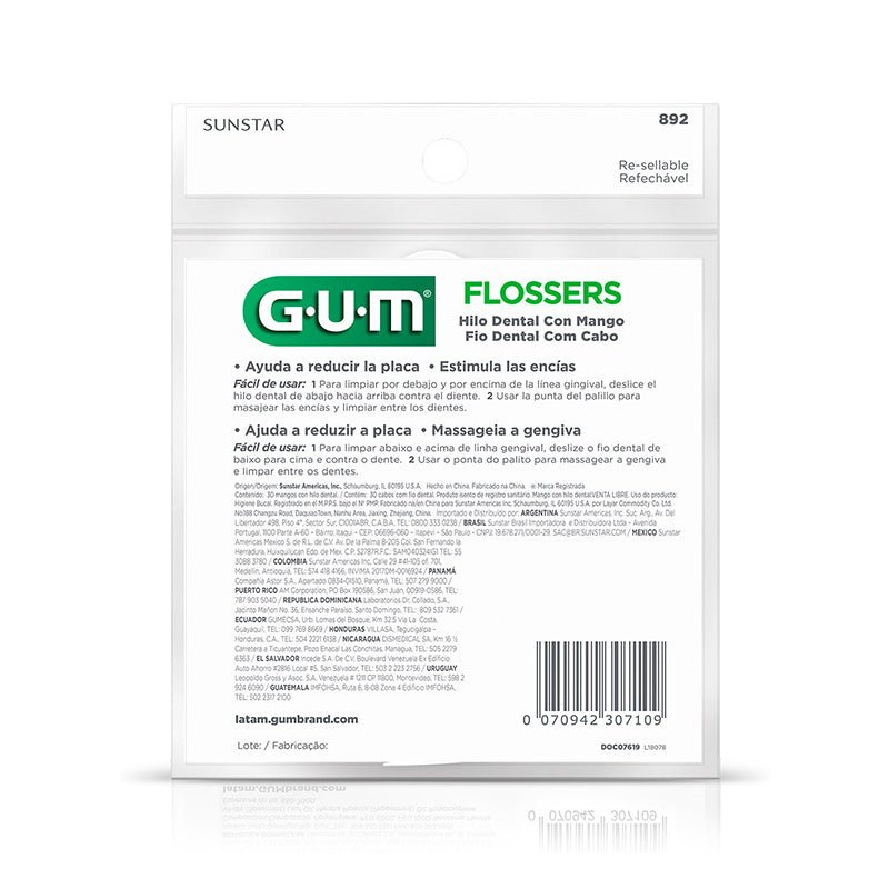 Gum Ea Sm Flossers Bag 30Ct Lite - Farmacias Arrocha