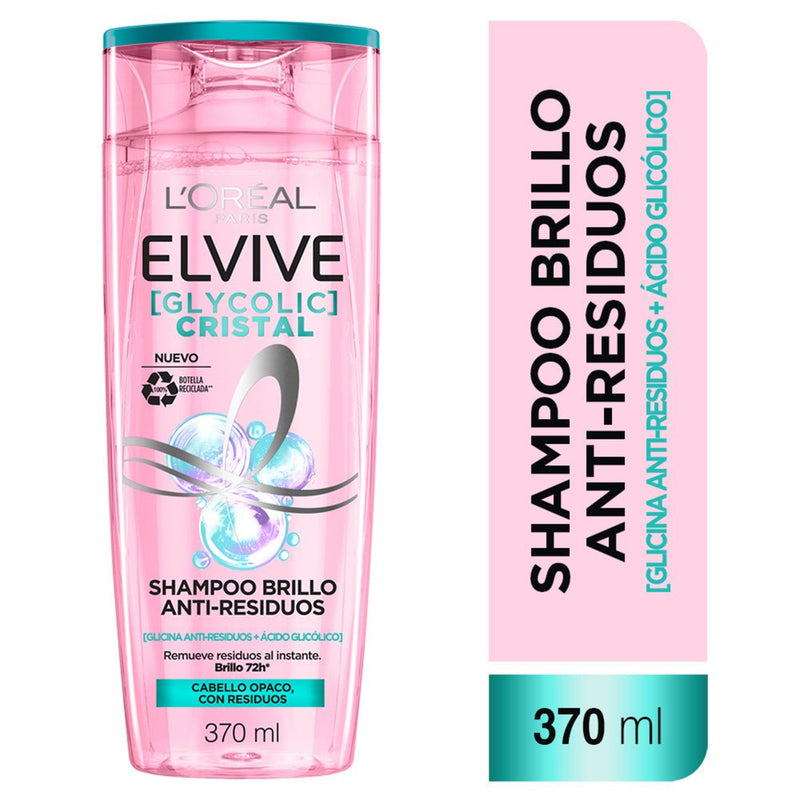 Shampoo L'Oréal Paris Elvive Glycolic Crystal 370ml - Farmacias Arrocha