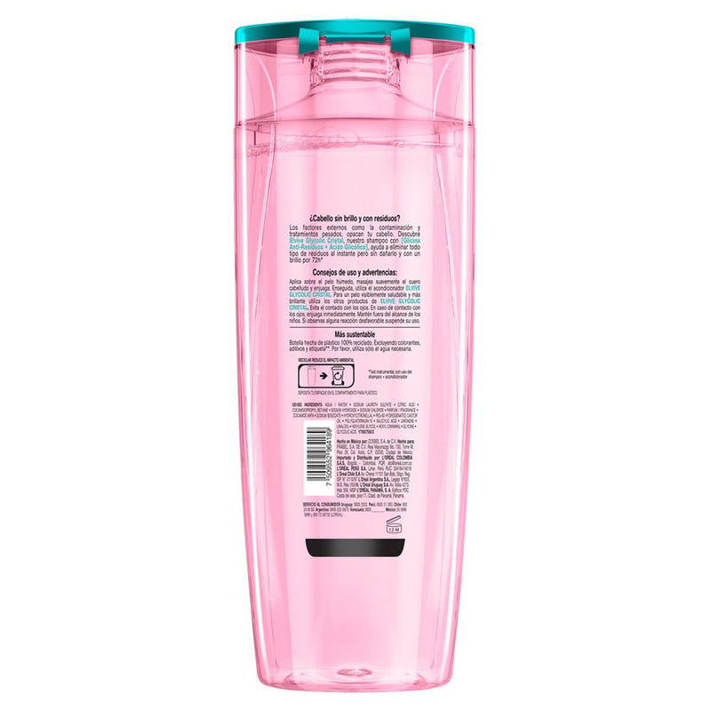 Shampoo L'Oréal Paris Elvive Glycolic Crystal 370ml - Farmacias Arrocha