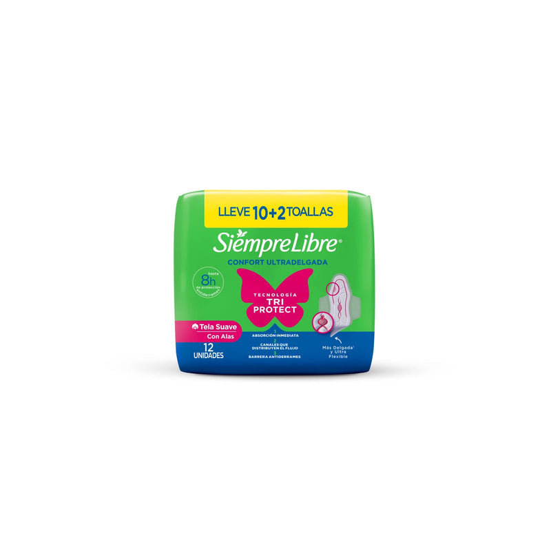Toalla Higiénica Siempre Libre® Adapt Plus Ultradelgada 12 UND
