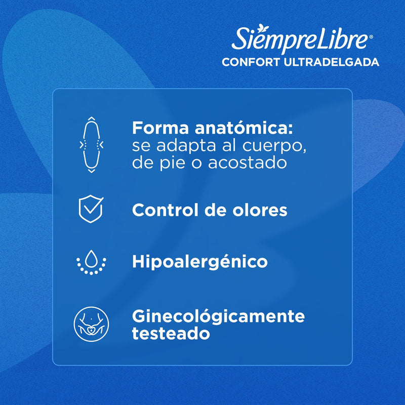 Toalla Higiénica Siempre Libre® Adapt Plus Ultradelgada 12 UND