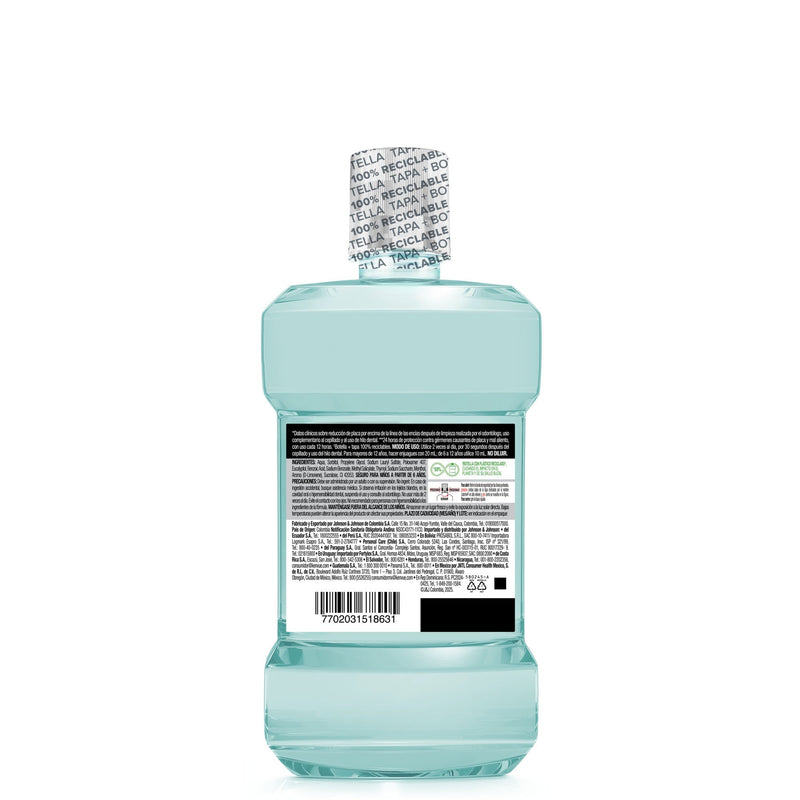 Enjuague Bucal LISTERINE®  Coolmint Frescura Suave sin Alcohol 1L