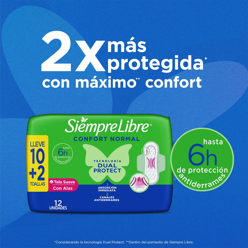 Toalla Higiénica Siempre Libre® Normal Alas 12 UND