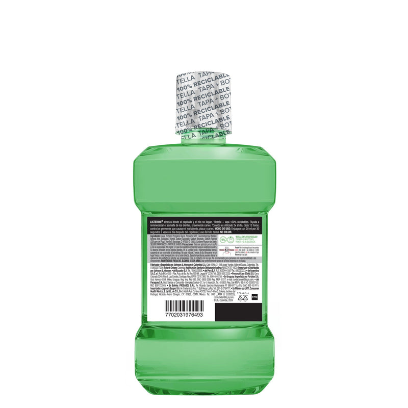 Enjuague Bucal LISTERINE®  Anticaries Frescura Extra Suave Sin Alcohol 500 ml