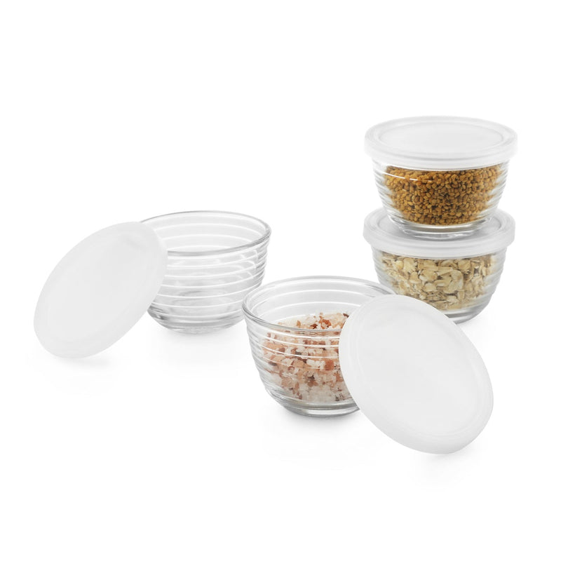 Set de 4 flaneras con tapa