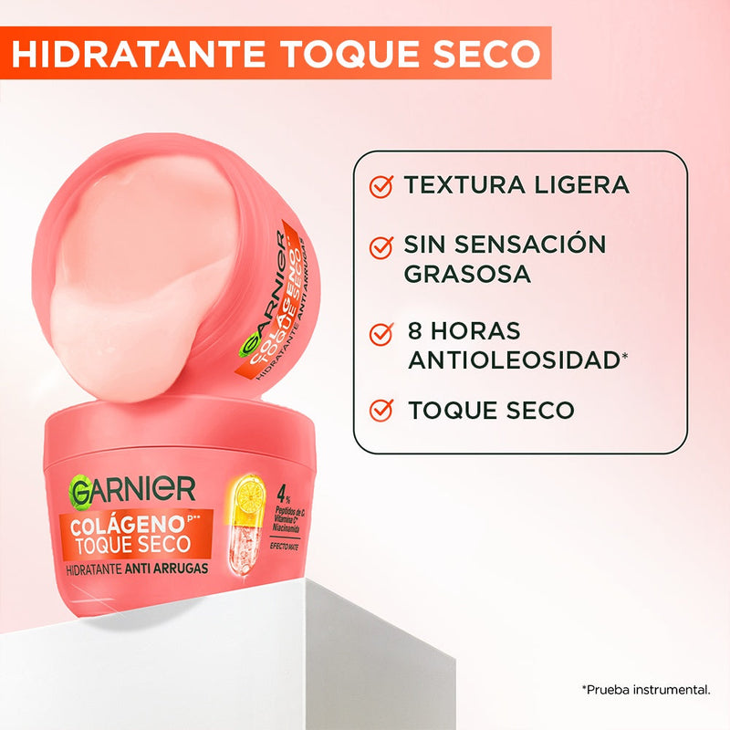 Crema Hidratante Garnier Toque Seco Colágeno 85 gr