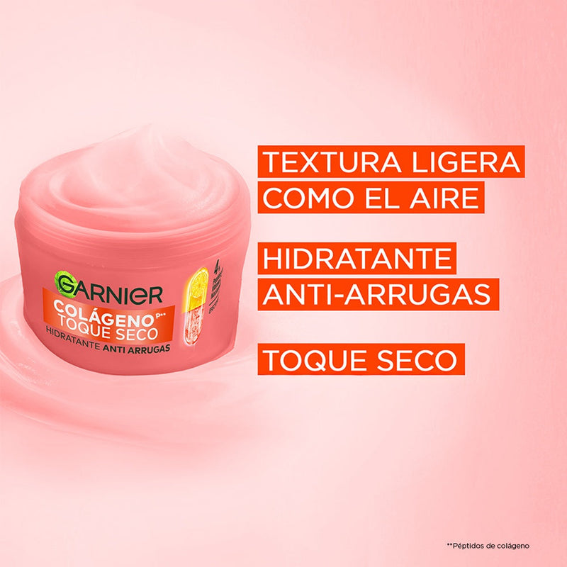 Crema Hidratante Garnier Toque Seco Colágeno 85 gr