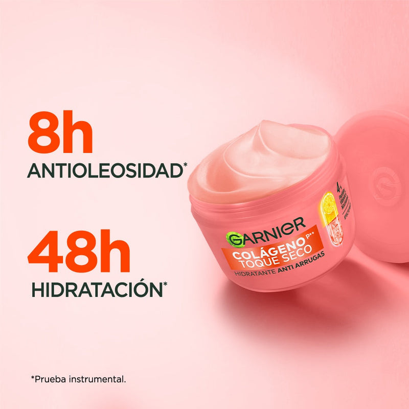 Crema Hidratante Garnier Toque Seco Colágeno 85 gr