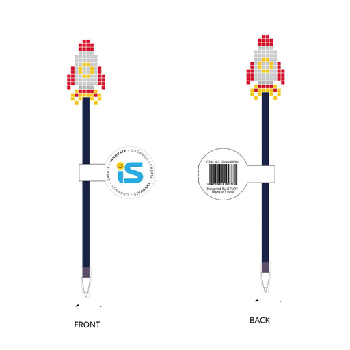 Lapicero Negro Diseno Pixel Nave - Farmacias Arrocha