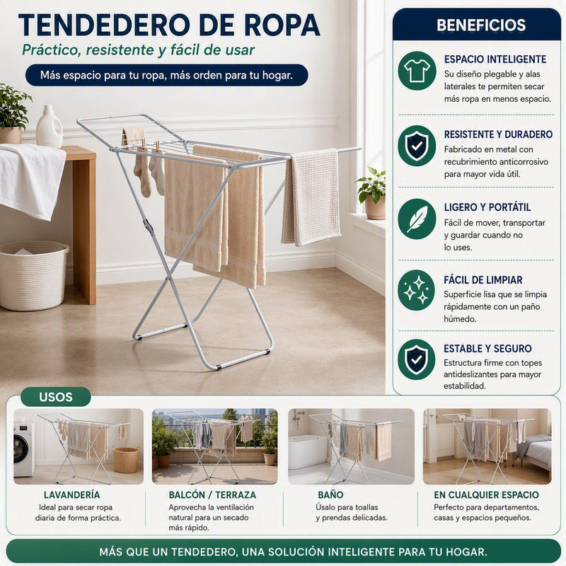 Tendedero de ropa con alas
